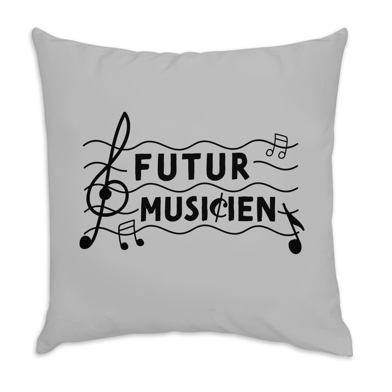 Coussin toucher velours gris confortable pour passionné de musique