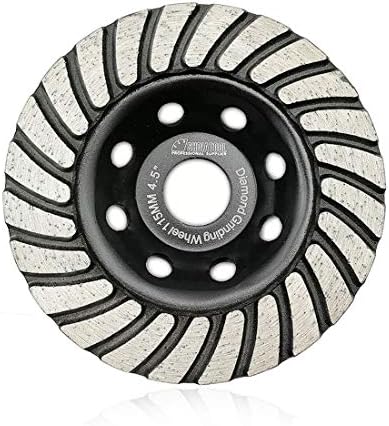 SHDIATOOL 4-1/2 Inch Turbo Row Diamond Grinding Cup Wheel for Concrete Granite Marble Masonry Brick Fits 7/8 Inch-5/8 Arbor Grit40/50