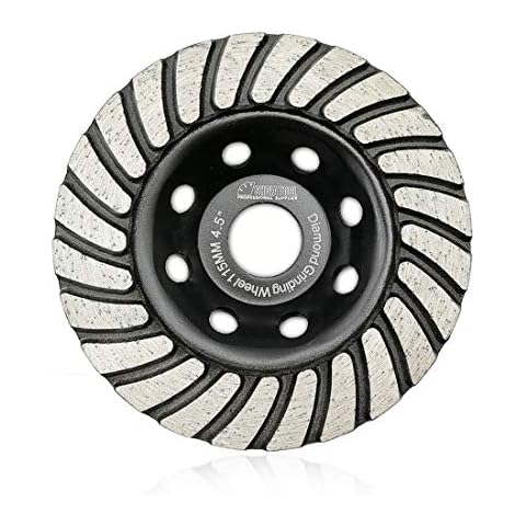 SHDIATOOL 4-1/2 Inch Turbo Row Diamond Grinding Cup Wheel for Concrete Granite Marble Masonry Brick Fits 7/8 Inch Arbor Cover