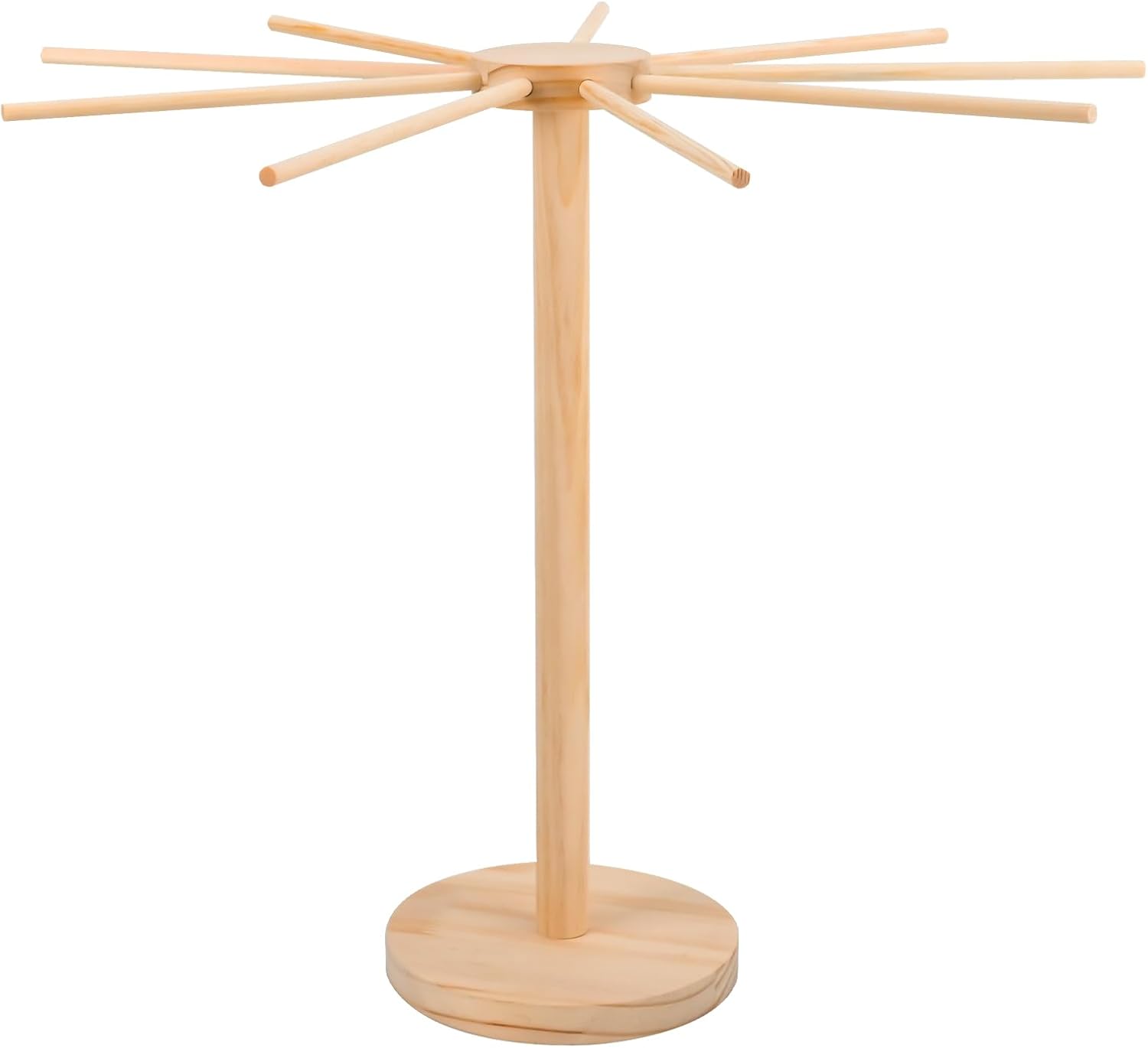 Pasta Drying Rack, Wooden Pasta Rack for Fresh Pasta - Bamboo Noodle Drying Rack & Spaghetti Hanger Stand | 9-Arm Pasta Dryer Rack with Wide Base | No-Tool Assembly, Noodle Dryer for Pasta.