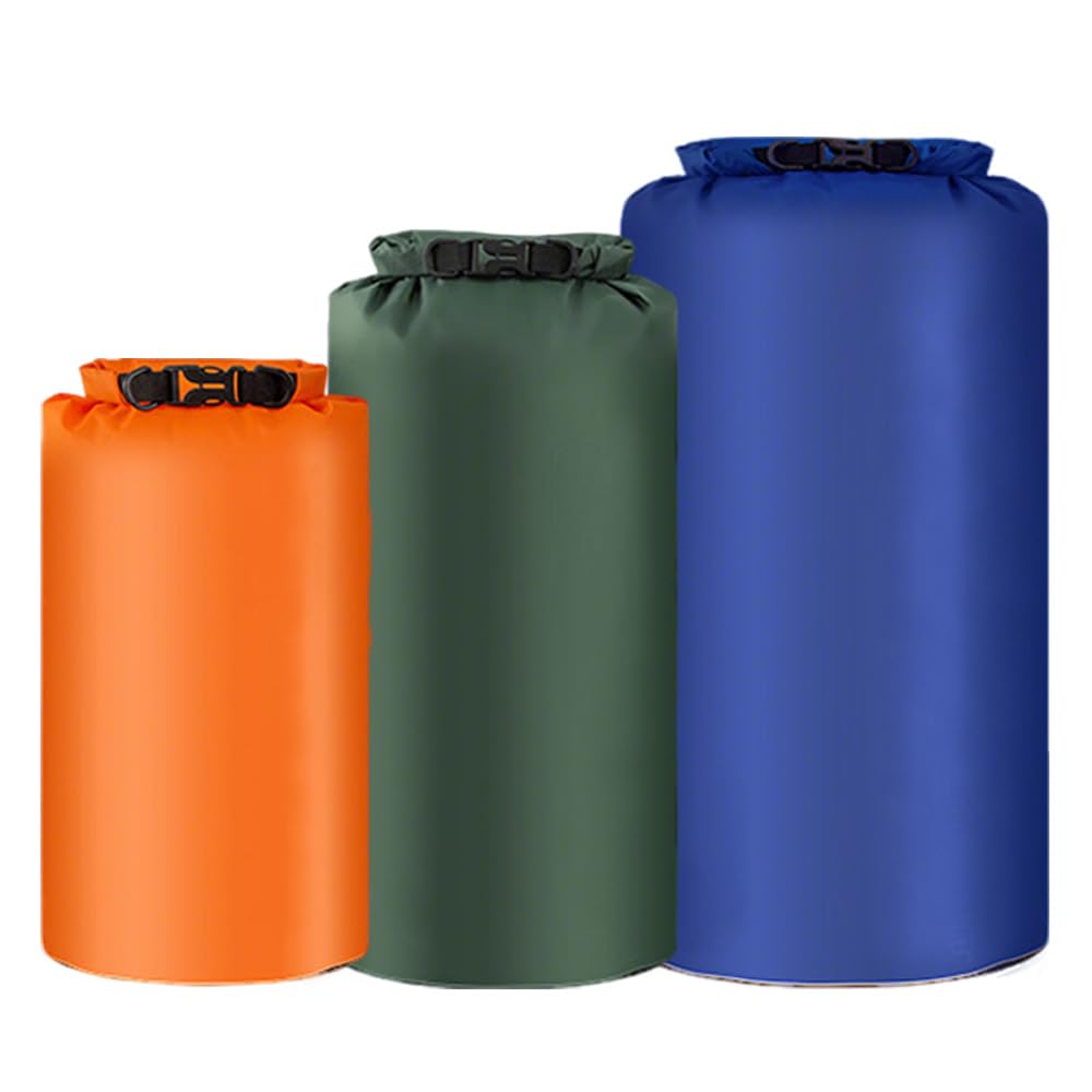 HLIWS 3Pcs Waterproof Dry Bag, Waterproof Bag, Lightweight Snorkeling Drifting Bag, Ultralight Dry Bag, Suitable for Camping, Fishing, Kayaking, Rafting, Boating and Other Outdoor Sports