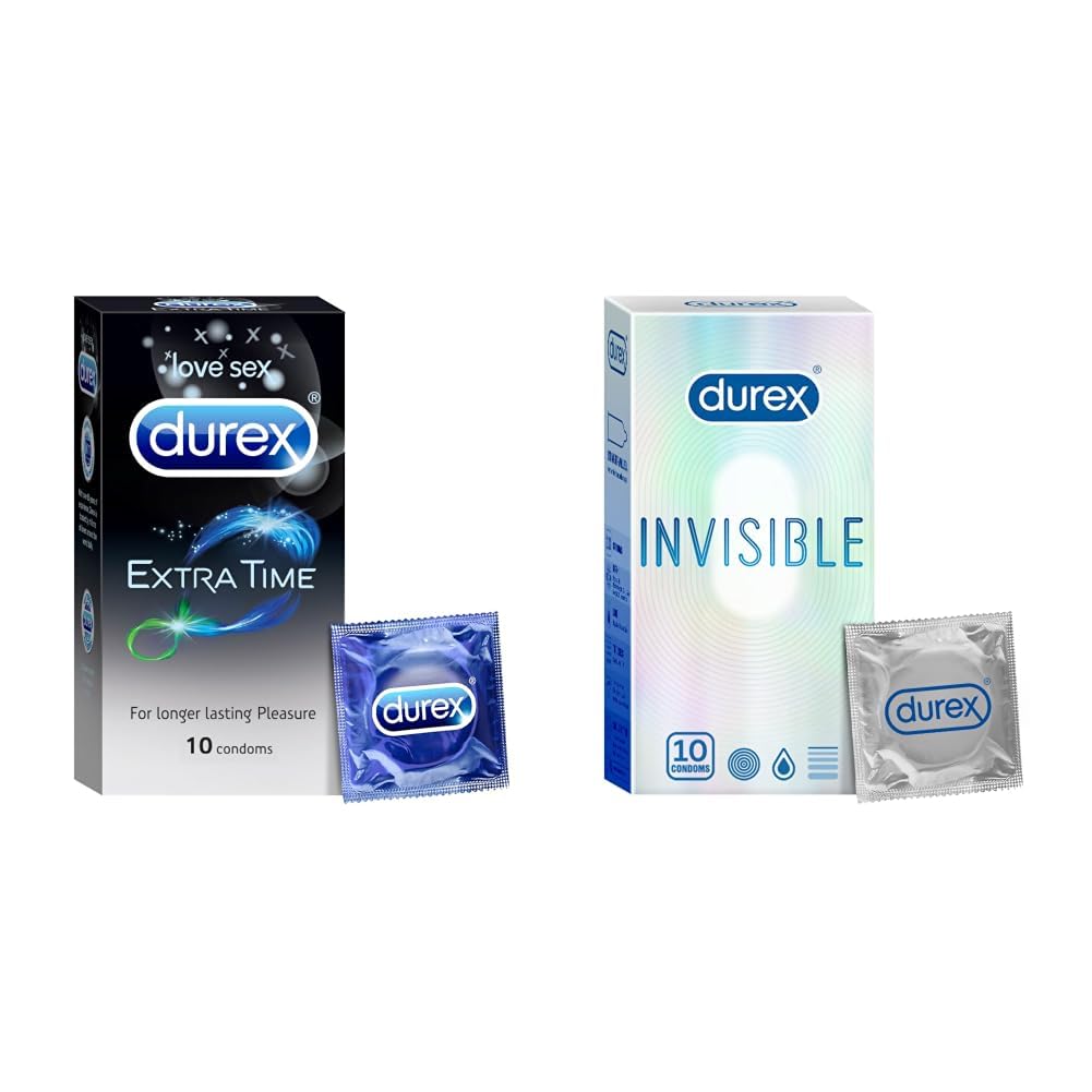 Durex Condoms, Extra Time - 10 Count & Invisible Condoms | Ultra Thin Condom,10s-image-27