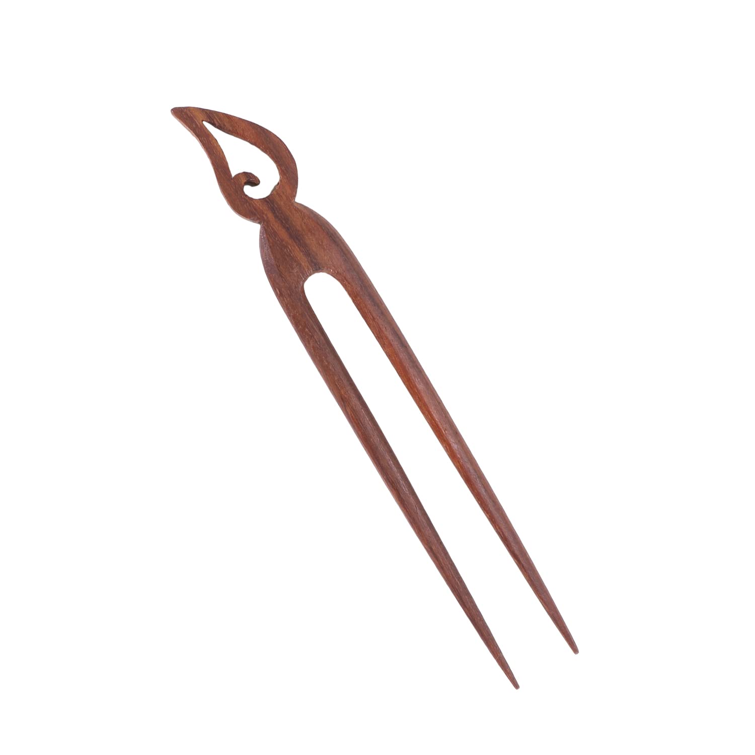 Zap impex 6 Pieces Wooden Hair Sticks Hair Clips Vintage Japanese Hair Pins for Rollers Hair Pins for Women Long Hair Chignon Maker (Brown) (Various Design) (Double Stick) - Image 3