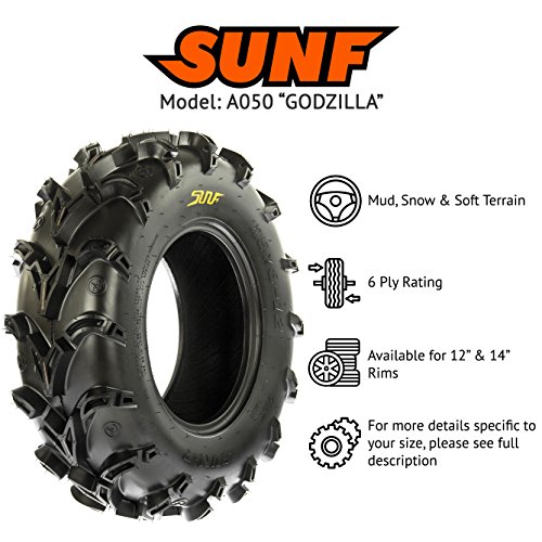 SunF 27x9-14 27x11-14 Mud v-shape ATV UTV Muddy Tire 6 PR A050 - BUNDLE