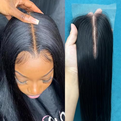 2x6 Hd Lace Closure Straight Indian Virgin Human Hair,20Inch Middle Part Pre Plucked Natural Hairline Transparent Swiss Lace Closure Human Hair