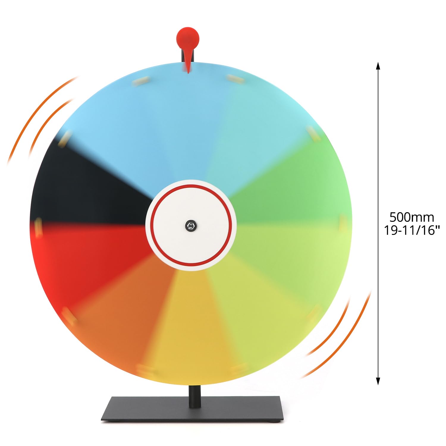 QWORK 50cm Glücksrad mit Metallständer, 10 Slots Rouletterad für Lotto Spiel
