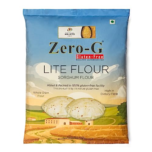 Image of ZERO - G Gluten Free Lite Flour (4 Kg) - Sorghum (Jowar) Atta For Perfect Rotis | All Purpose Gluten-Free Flour | No Preservatives & Trans Fat | Good Kneading, Rolling & Puffing Properties