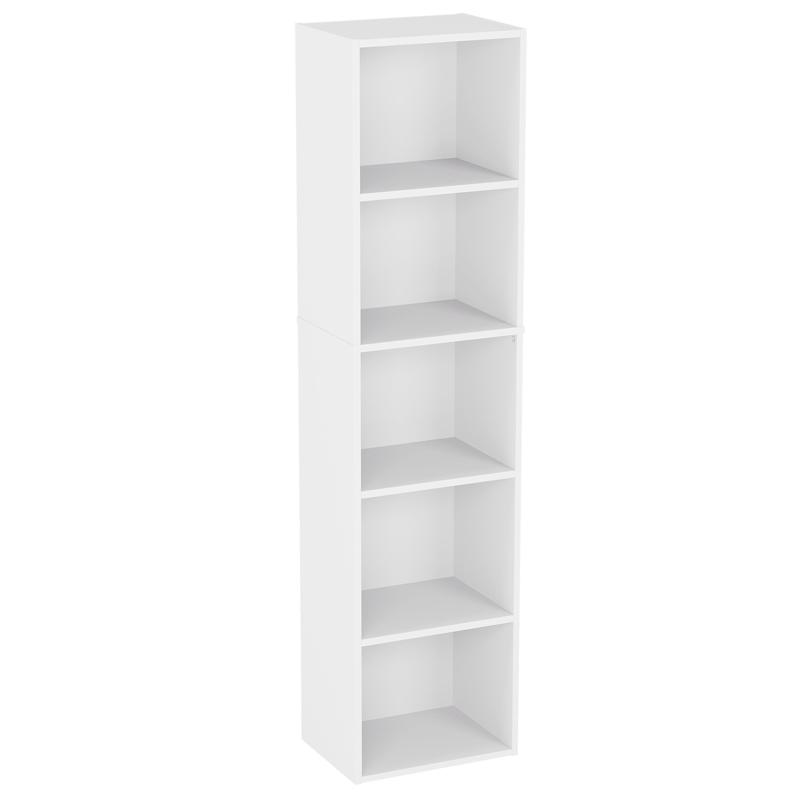 Vida Designs Librería Oxford con Forma de Cubo de 5 Niveles, estantería de Madera Blanca, Unidad de Almacenamiento para Muebles de Oficina y Sala de Estar