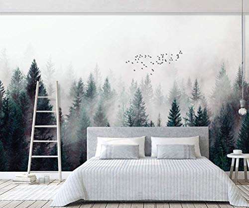 Murwall Dark Forest Wallpaper Misty Jungle Wall Mural Landscape Wall Print Rustic Home Decor Cafe Design Living Room Bedroom #TOP6