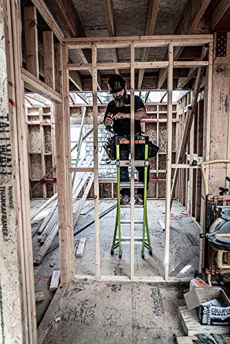 Little Giant Ladder Systems 13610-001 Green King Kombo Pro 6' A frame 10’ Extension-Hi-Viz Type 1AA, 6 Ft