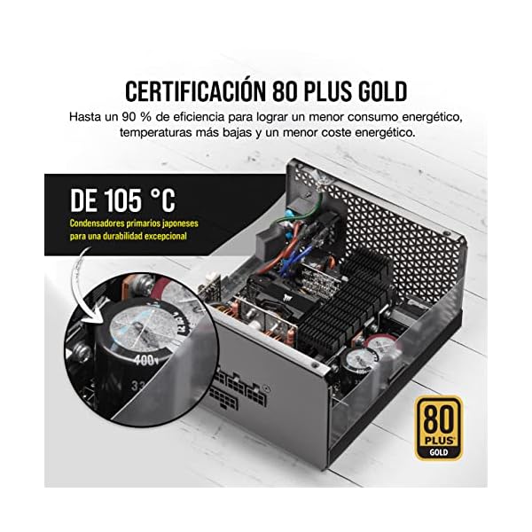 Corsair RM850x 80 PLUS Gold Fuente de Alimentación 850 Vatios ATX Totalmente Modular (Ventilador con Levitación Magnética de 135 mm, Condensadores Japoneses, Amplia Compatibilidad) EU, Negro - Image 4