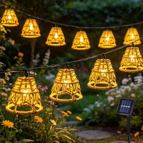 Guirlande lumineuse solaire extérieure avec ampoules LED pour jardin