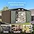 Garvee 12 x 10 FT Outdoor Storage Shed, Large Storage Shed with Updated Frame Structure, Lockable Door and Air Vent, Metal Garden Utility Tool Shed for Patio Garden Lawn Backyard, Brown