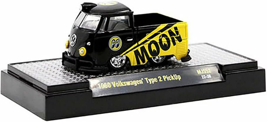 M2 1960 Tipo 2 Pickup Truck Mooneyes Negro y Amarillo Edición Limitada a 6050 Piezas en Todo el Mundo 164 Modelo Fundido a Presión Máquinas de Coche