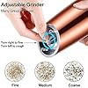 Gravity Electric Pepper and Salt Grinder Set, Adjustable Coarseness, Battery Powered with LED Light, One Hand Automatic Operation, Stainless Steel Copper, 2 Pack - Image 4
