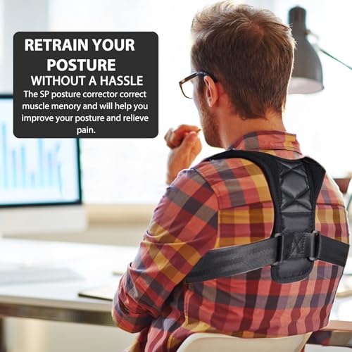 Hocklliy Back Brace Posture Corrector,Back Brace for Women and Men Adjustable Shoulder Lumbar Belt Lightweight Upper Back Straightener Support Brace Relief Pain in Neck Back and Shoulders - Image 4