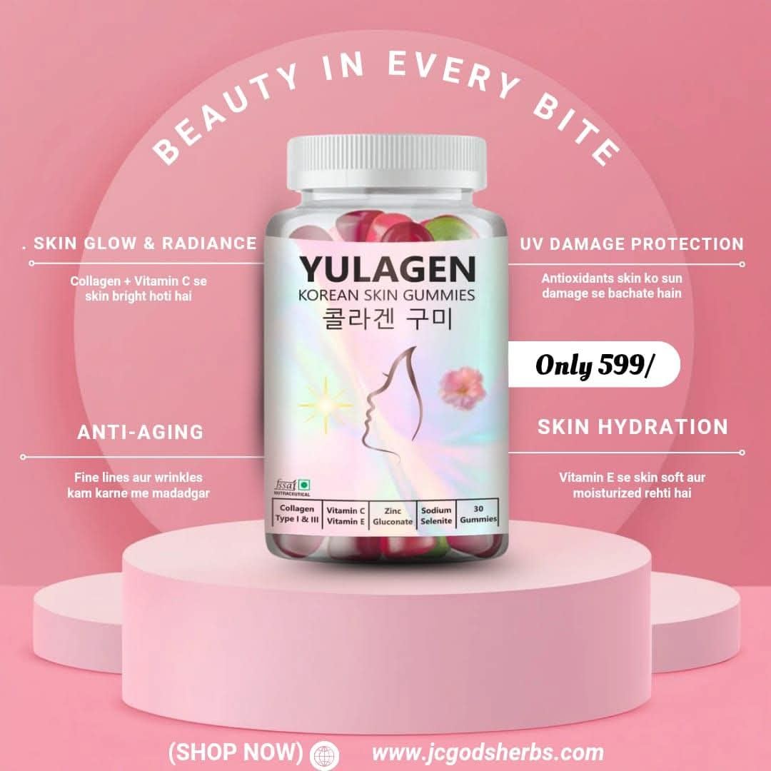 YULAGEN Korean Skin Gummies with Collagen Type I & III, Vitamin C, E, Zinc, 30 Gummies, Orange Flavour — Amazon image 4