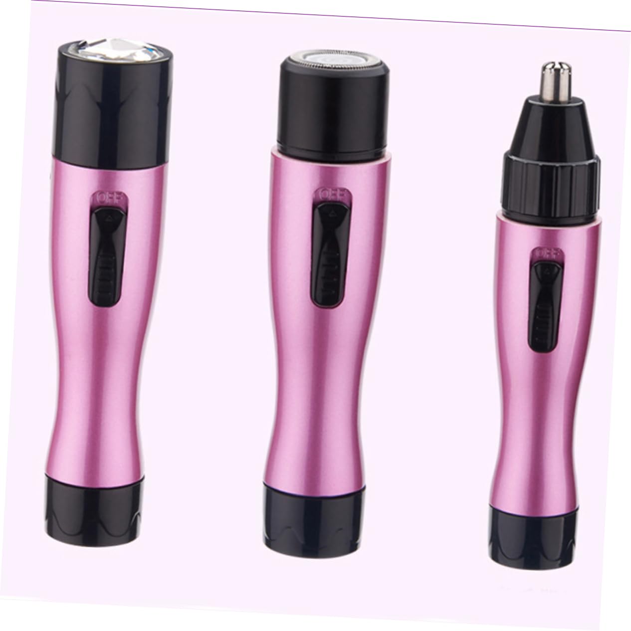 FRCOLOR 3pezzi Rasoio Elettrico Per Donne Epilatore Portatile Per Viso Ascelle Gambe e Bikini Rimozione Indolore Dei Inossidabile Design Ergonomico Facile Da Usare