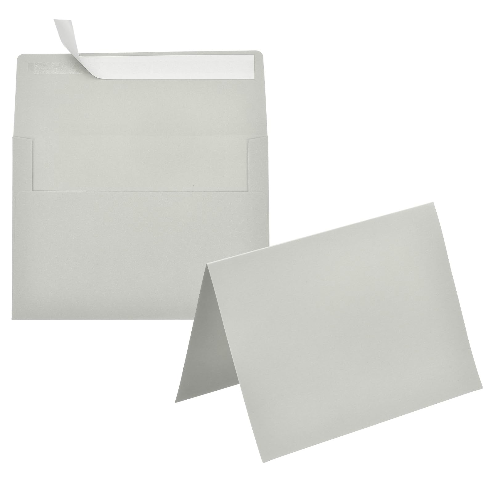 PATIKIL 50Pack Light Gray 5x7 Envelopes with Cards, Self Seal A7 Envelopes with Folded Cardstock for Greeting Cards Wedding Greeting Birthday Invitations Letter Mailing — image 1