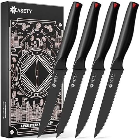 ASETY Serrated Steak Knives Set Cover