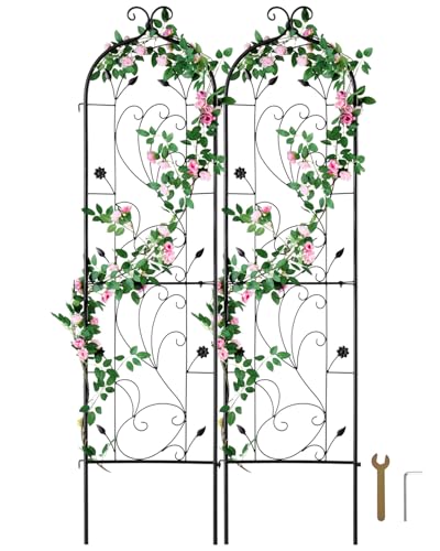 VEVOR Rankhilfe, 38x152 cm, 2er-Set rostfreies Metallspalier für Gartenblumen, Rankgitter, Kletterhilfe, Pflanzengitter für Rosen,...