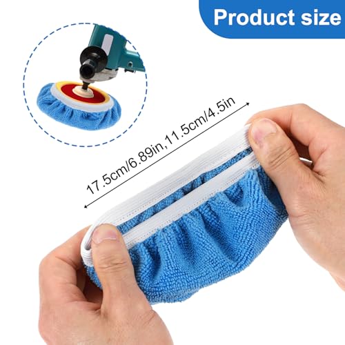 Image of Oruola 6pcs Buffer Pads,6 Inch Buffing Pads,Microfiber Polish Pad 3 Colors White, Sky Blue, Royal Blue, for Car Waxing, Polishing, Cleaning and Cars Beauty