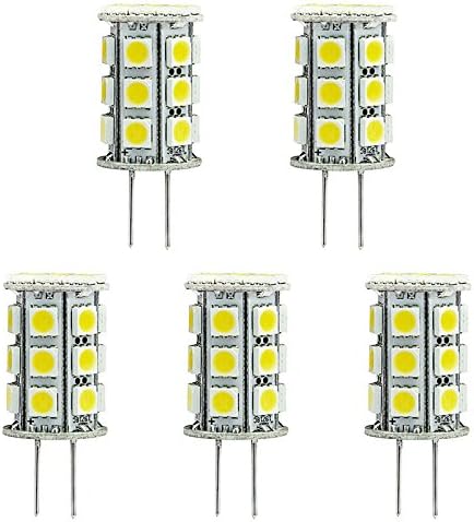BTG4-24T-CW Back Pin Tower G4 LED Halogen Replacement Bulb, 4.8W, 30-35W Equal, Cool White 6000K, 5-Pack(Not Dimmable)