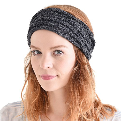 CHARM Mens Headband Lightweight Cotton - Womens Head Band Mesh Hair Accessory Unisex Wrap Gray