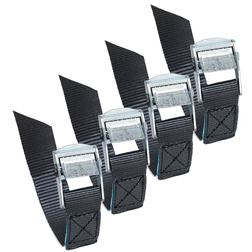 alca® Spanngurt 4 x 20cm lang, Spanngurte kurz 25mm breit, mit Schnellverschluss, Zurrgurt mit Klemmschloss, Transportgurt mini, UV-resistent, DIN EN 12195-2