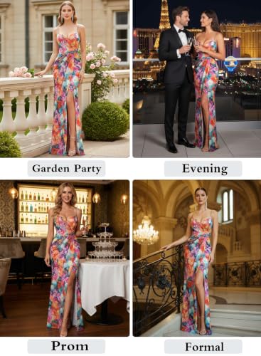 Image of VFSHOW Womens Sexy Spaghetti Strap Formal Prom Evening Gala Long Maxi Dress