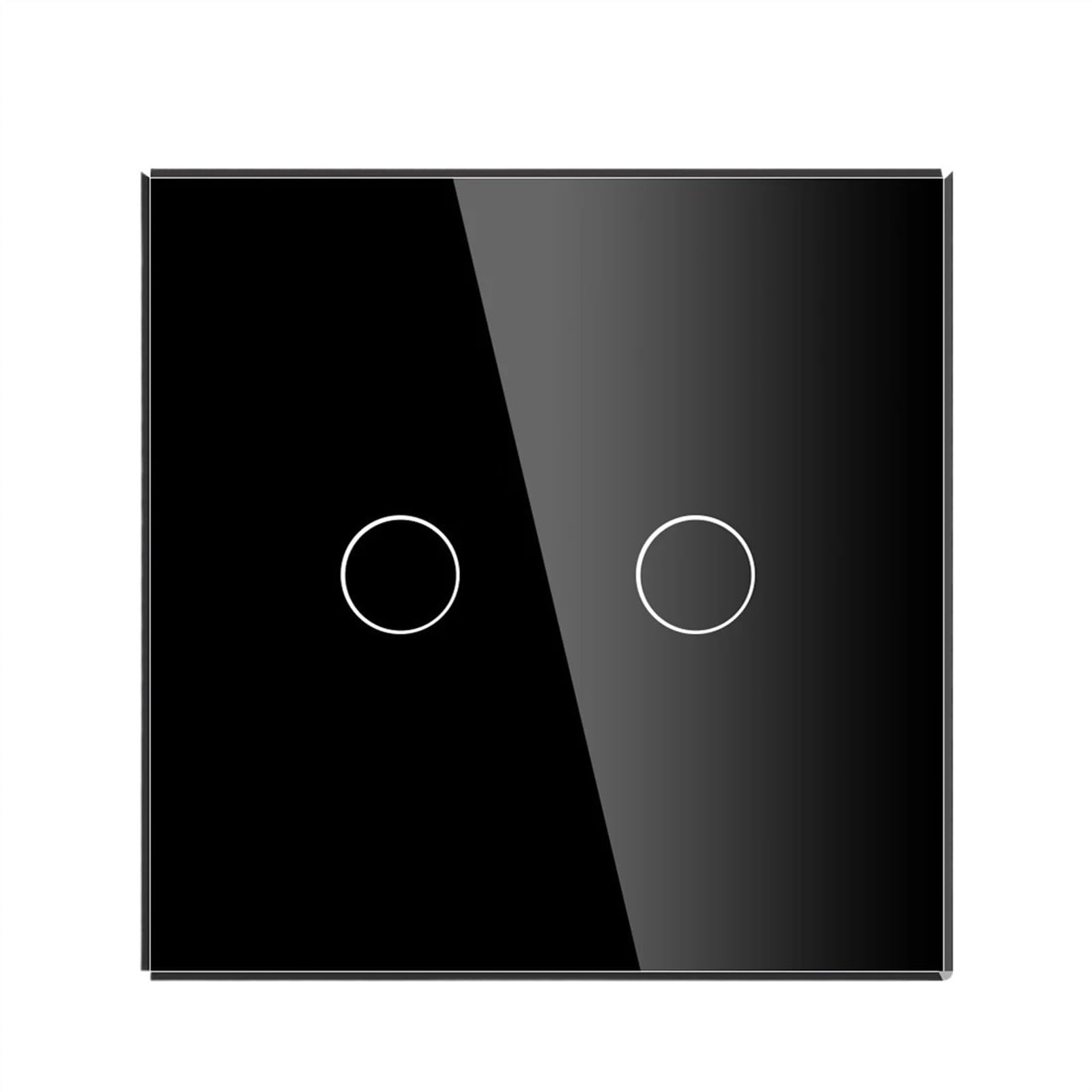 Interruptor de luz de pared,Interruptor de luz dom Interruptor de luz táctil 1/2/3 1/2 vías interruptor de escalera intermedio interruptores de Sensor de potencia negro blanco con Panel de vidrio(Blac