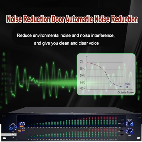 Ecualizador Digital EQ con Reducción de Ruido, Pantalla Espectral HD, 31 Bandas, 10 Efectos Preestablecidos Guardados, Pantalla LCD de Alta Definición y Chip de Procesamiento DSP miniatura 3