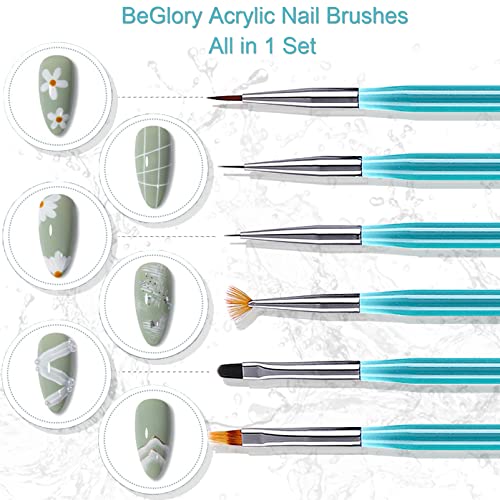 Set de pinceles para uñas acrílicas, 5 piezas multicolor miniatura 2