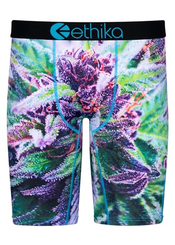 Ethika Men's Staple Boxer Brief, 4-Way Stretch with Signature Waistband, No Ride-Up Comfort - Grape Kush(PRP,M)