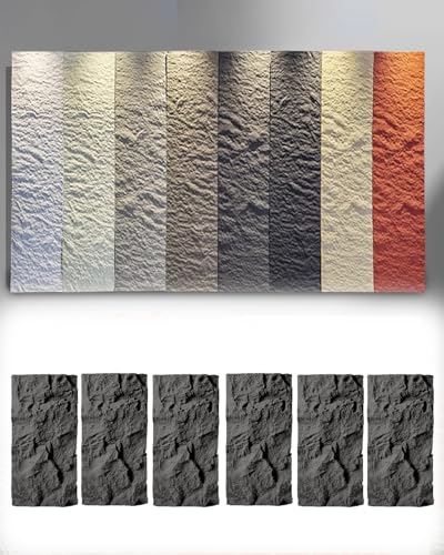 Pannelli decorativi da parete 3D, pannelli da parete in pietra artificiale 3D, confezione da 6, pannelli decorativi per stanza, soggiorno, studio, effetto mattoni naturali, pannello da parete