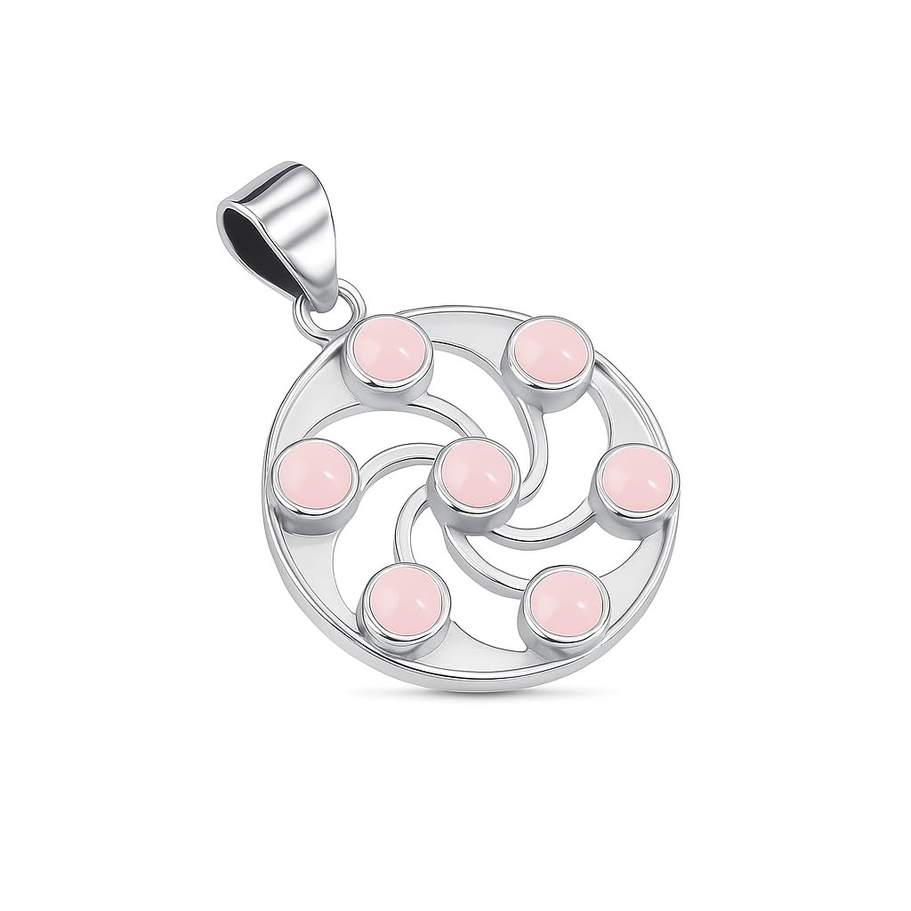 Pendentif en argent sterling 925 avec pierres précieuses rondes naturelles pour femme, collier fait main de style bohème