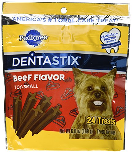 Pedigree Dentastix Beef Flavor Toy/Small Treats For Dogs - 6 Oz. 24 Treats - image 1