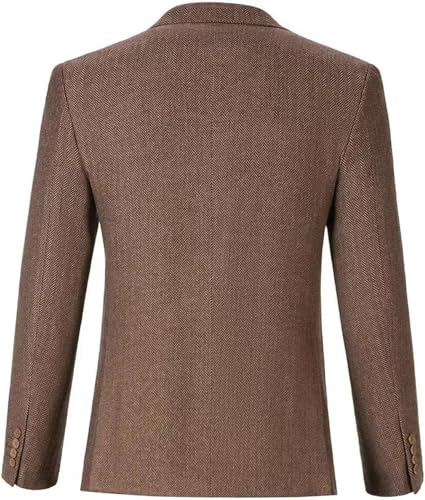 Mens Tweed Blazer Retro Wool Blend Suit Jackets Herringbone Two Button Sport Coat Prom Business Casual Wedding4