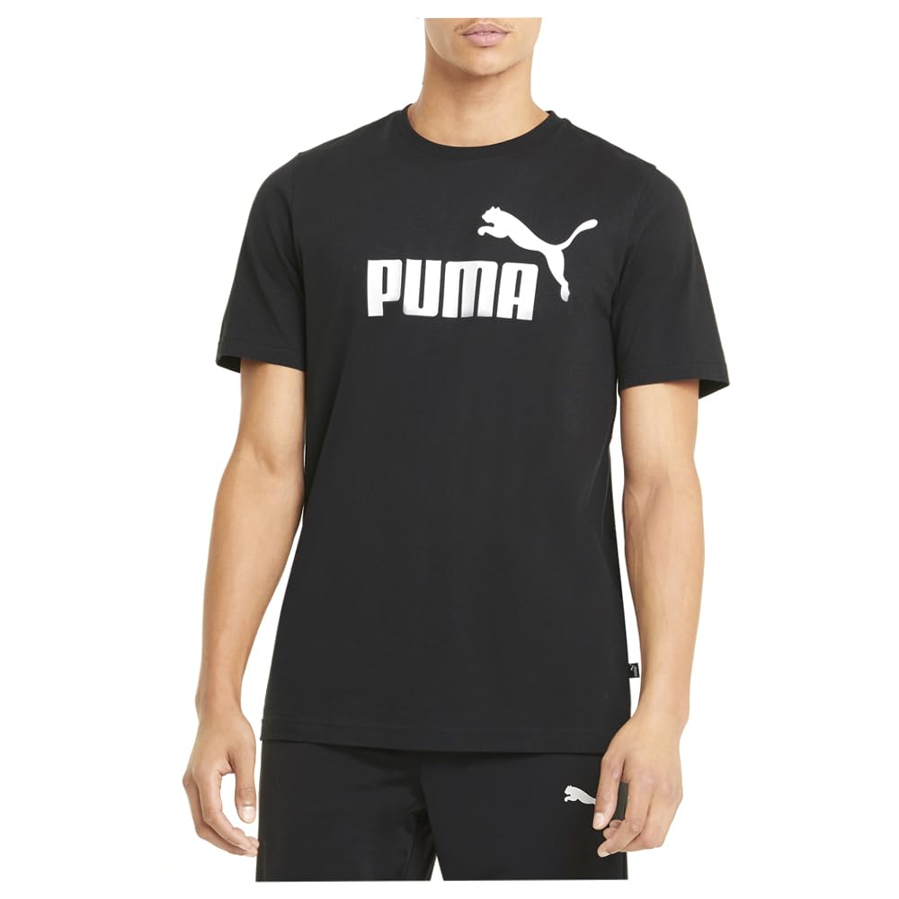PUMA Essential Logo tee Camiseta, Negro Black, XXL para Hombre