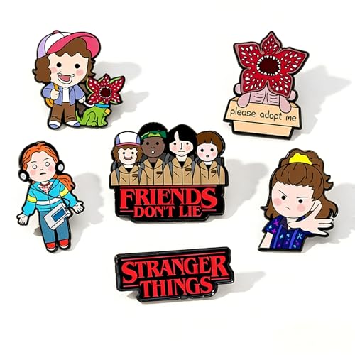 6 Pcs TV Series Theme Zinc Alloy Brooch Cute Style Brooches for Women Ideal for Party Favors Themed Celebrations and Everyday Bag Embellishments.