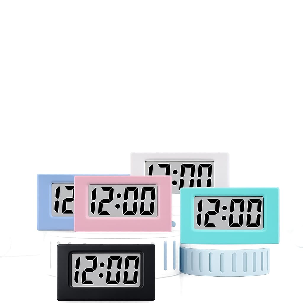 Mini Digital LCD Clock, Silent Desk Clock with Large Display | Multiple Colour Options, Compact Size, Battery Powered, Easy to Read, Home & Office Use-image-9