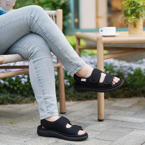 Garonne Women's Adjustable Open-toe Slippers with Ankle & Instep Straps and Arch Support, Summer House Shoes for Women Indoor/Outdoor3