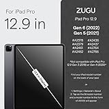 ZUGU Funda para iPad Pro 12 9 2022 2021 6 5 Generaci n Case Protector con 10 ngulos de Visi n Ajustables Magn ticos Carga Inal mbrica del Apple Pencil Auto Reposo Activaci n Negro