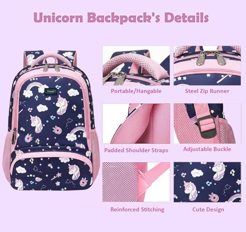 Image of Frantic Waterproof Polyester 35 L School Backpack With Pencil /Staionery Pouch School Bag Class 1 to 8 Daypack Picnic Bag For School Going Boys & Girls(RR Blue Music Unicorn B)