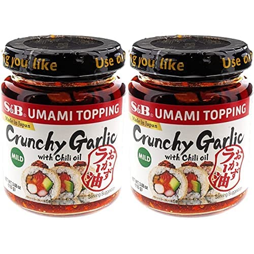 S&B Chili Oil with Crunchy Garlic, 3.9 Ounce (Pack of 2)