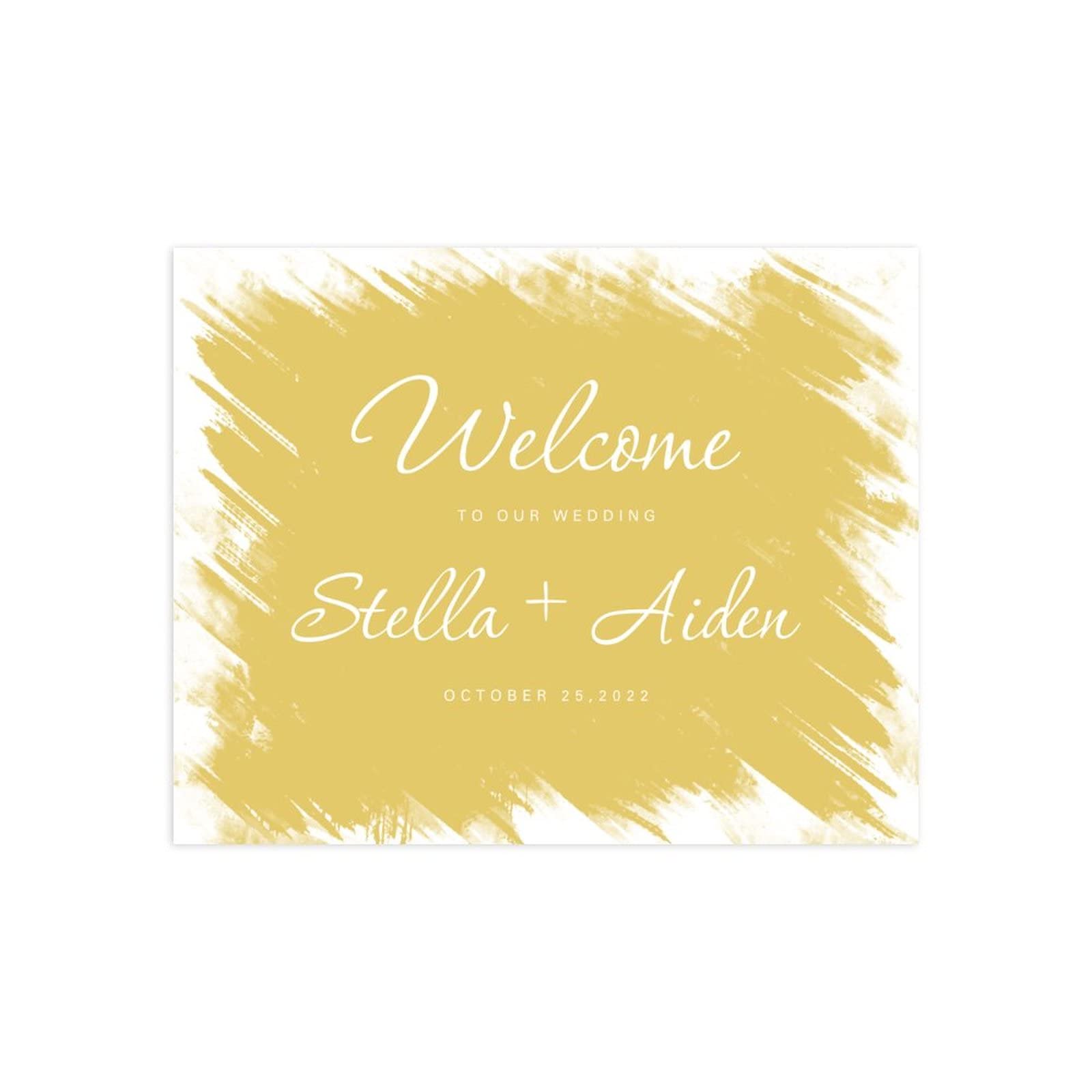 Prosty znak powitalny na ślub personalizowany minimalistyczny znak powitalny dostosowany do Twoich imion i dat, prezent na parapetówkę dla nowożeńców 45 x 61 cm