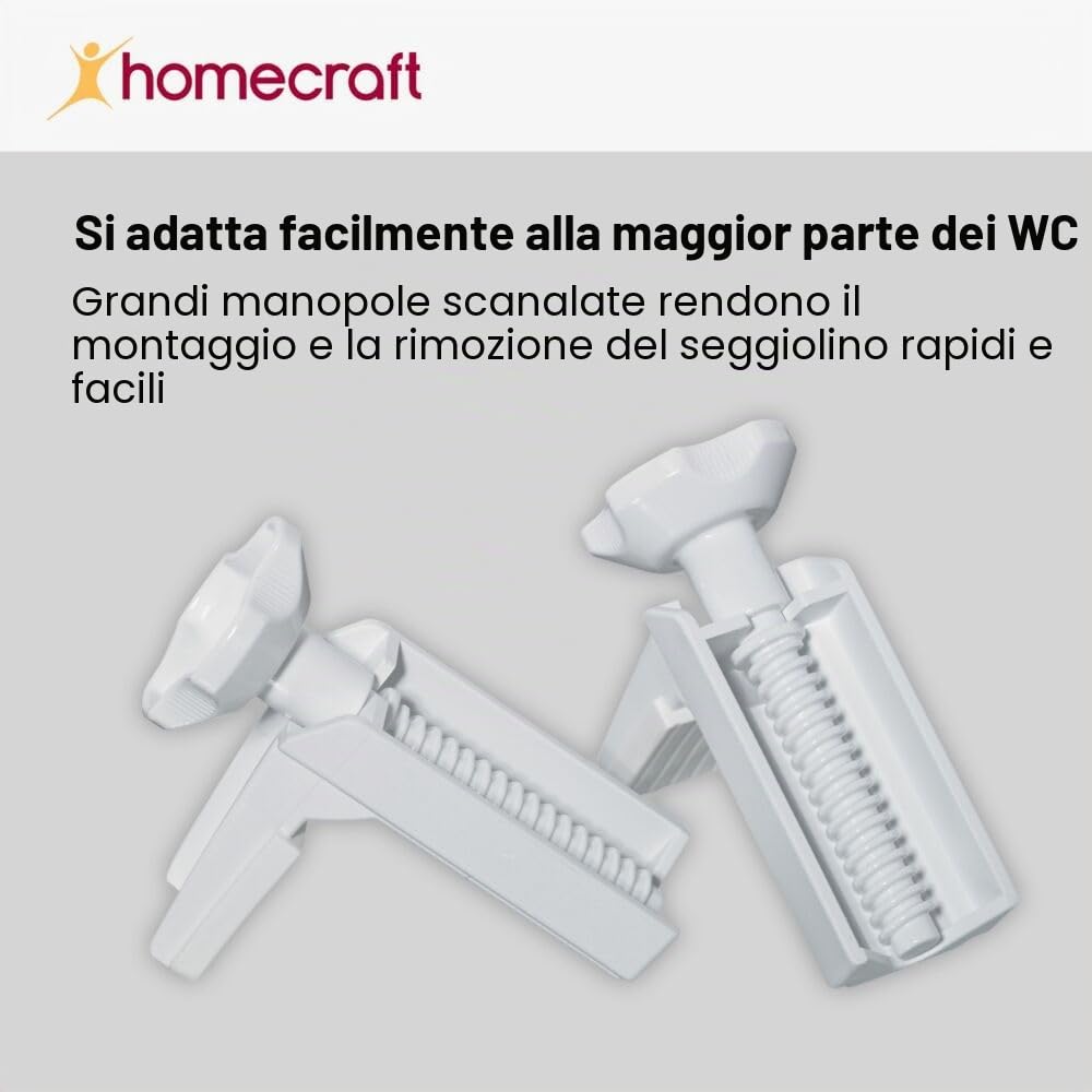 Homecraft Sedile WC rialzato Savanah senza coperchio, supporto allungato e rialzato per anziani, disabili e utenti disabili, colore bianco, 150 mm (6")