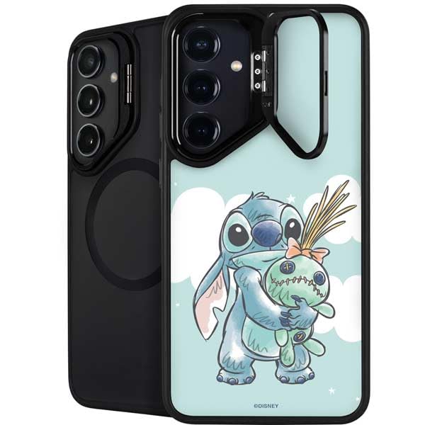 Skinit Kickstand Phone Case Compatible with Galaxy S24 Plus - Officially Licensed Disney Lilo and Stitch Stitch and Scrump Design