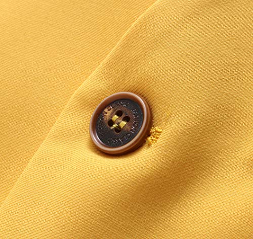 Uninukoo Mens Suit Vest Slim Fit Casual Waistcoat Four Buttons Tuxedo Suit Vest Us Size 32 (Label Size L) Yellow #TOP4