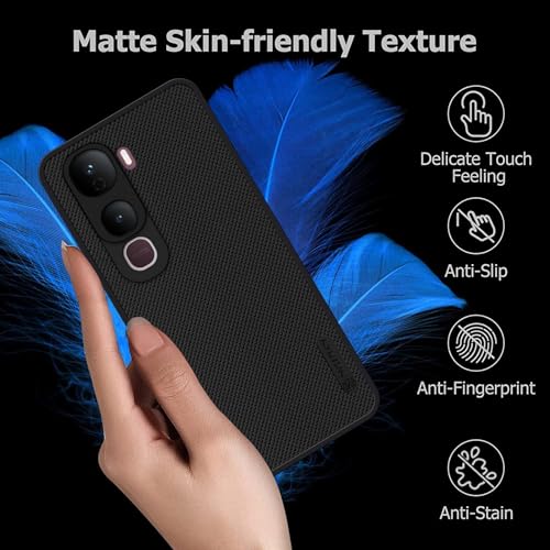 Image of Back Cover Case Compatible for Vivo Y400 5G (Textured Grip Design | Camera Protetion | Slim and Light Weight | Soft Touch and Feel | Black)